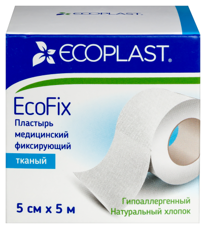 ECOPLAST ПЛАСТЫРЬ МЕДИЦИНСКИЙ ФИКСИРУЮЩИЙ ТКАНЕВЫЙ ECOFIX 5X5