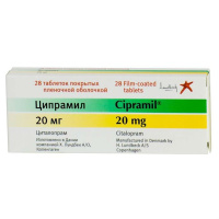 ЦИПРАМИЛ 20 МГ N28 ТАБЛ П/ПЛЕН/ОБОЛОЧ