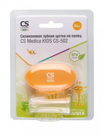 Силиконовая жевательная зубная щетка на палец CS Medica KIDS CS-502