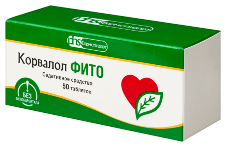 КОРВАЛОЛ ФИТО 1,16 МГ + 28 МГ + 16,4 МГ N50 ТАБЛ
