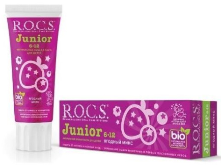 ROCS ЗУБНАЯ ПАСТА JUNIOR ЯГОДНЫЙ МИКС ДЛЯ ДЕТЕЙ 74,0
