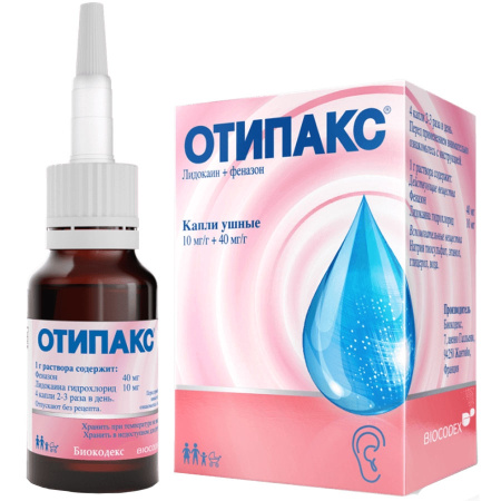 Отипакс капли уш. 10мг+40мг/г фл. 16г