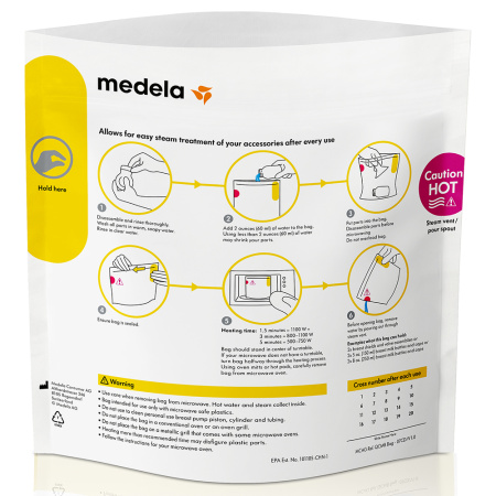 MEDELA ПАКЕТЫ QUICK CLEAN ДЛЯ СТЕРИЛИЗАЦИИ В МИКРОВОЛНОВОЙ ПЕЧИ N5