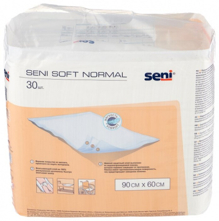 SENI SOFT NORMAL ПЕЛЕНКИ ГИГИЕНИЧЕСКИЕ 90Х60 СМ N30