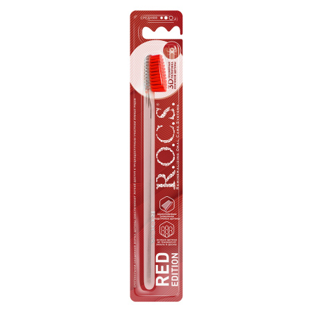 ROCS ЗУБНАЯ ЩЕТКА RED EDITION СРЕДНЯЯ