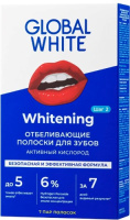 GLOBAL WHITE ПОЛОСКИ ОТБЕЛИВАЮЩИЕ ДЛЯ ЗУБОВ АКТИВНЫЙ КИСЛОРОД N7 ПАР