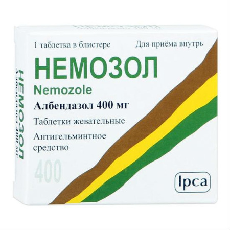 НЕМОЗОЛ 400 МГ N1 ЖЕВ ТАБЛ