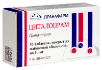 ЦИТАЛОПРАМ 10 МГ N30 ТАБЛ П/ПЛЕН/ОБОЛОЧ /ПРАНАФАРМ/