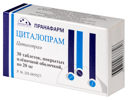 Циталопрам таб. п.п.о. 20мг N30