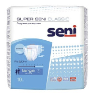 SENI SUPER CLASSIC ПОДГУЗНИКИ ДЛЯ ВЗРОСЛЫХ РАЗМЕР LARGE ОБХВАТ ТАЛИИ 100-150 N10