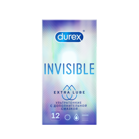 Дюрекс Презервативы Invisible Extra Lube х12