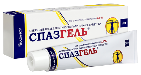 Спазгель гель д/нар. прим. 2.5% туба 50г