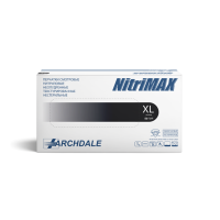 ПЕРЧАТКИ СМОТРОВЫЕ ARCHDALE NITRIMAX НИТРИЛОВЫЕ НЕСТЕРИЛЬНЫЕ НЕОПУДРЕННЫЕ ТЕКСТУРИРОВАННЫЕ XL N50 ПАР/ЧЕРНЫЙ