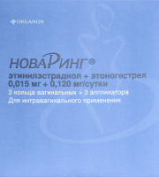 Новаринг система вагинальная терапевтическая 0.015мг+0.120мг/сутки N3 (+3 апплик