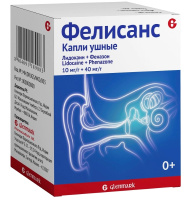 Фелисанс капли ушные 10мг/г+40мг/г фл. 16г