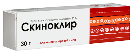 Скиноклир крем д/нар.прим. 20% туба 30г