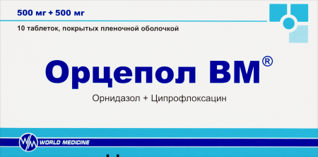 ОРЦЕПОЛ ВМ таб. п/п/о 500мг+500мг №10