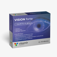 VISION FORTE КОМПЛЕКС С ЛЮТЕИНОМ ЗЕАКСАНТИНОМ И ЭКСТРАКТОМ ЧЕРНИКИ N30 ТАБЛ П/О МАССОЙ 515МГ